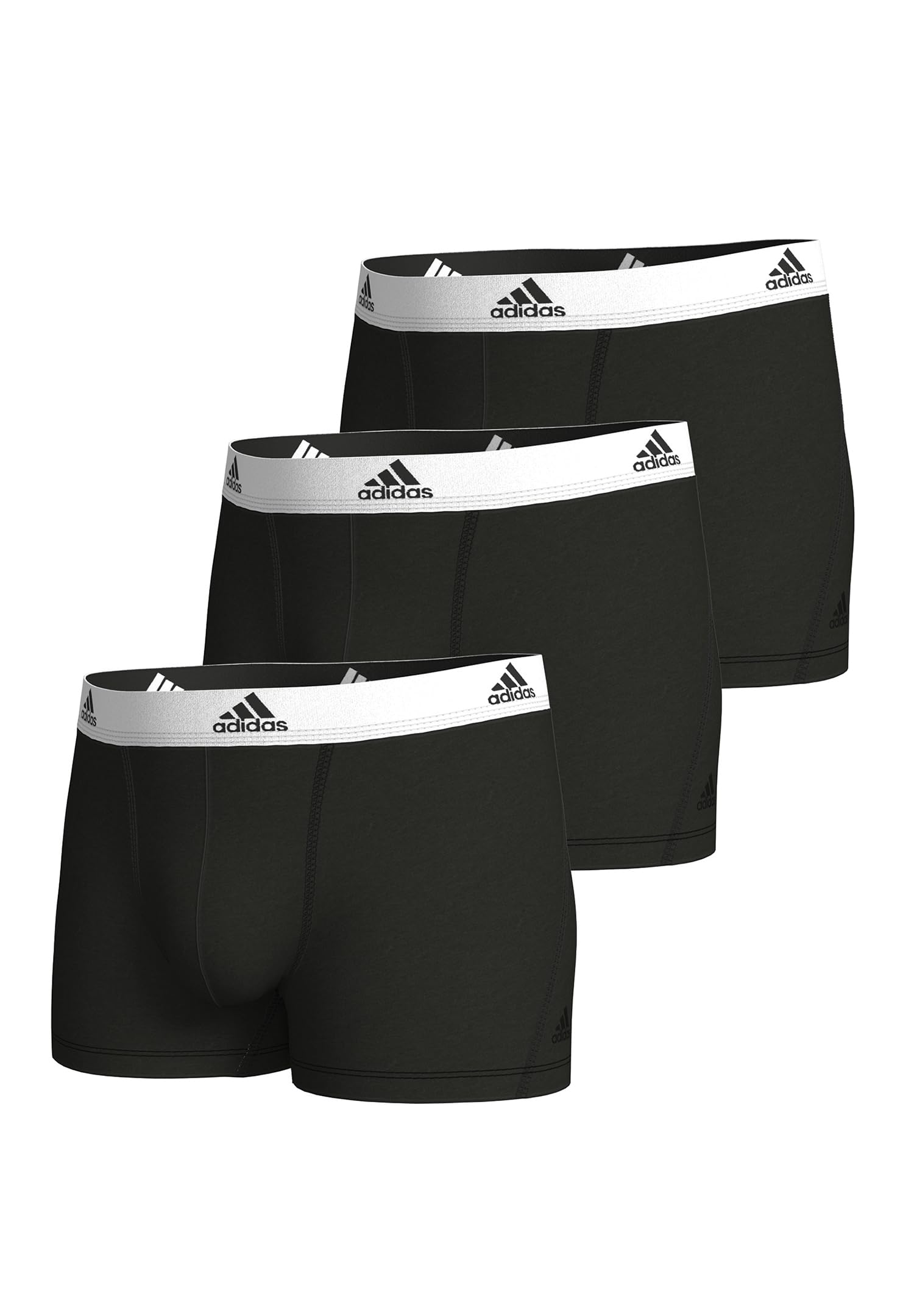 adidasHerren Trunk (3PK) -Active Flex Cotton 4A1M02 Underwear, 006 Black, L (Pack of 3)