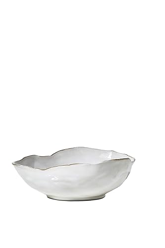 Serene Spaces Living Medium Free-Form Edge Glazed Ceramic Bowl –