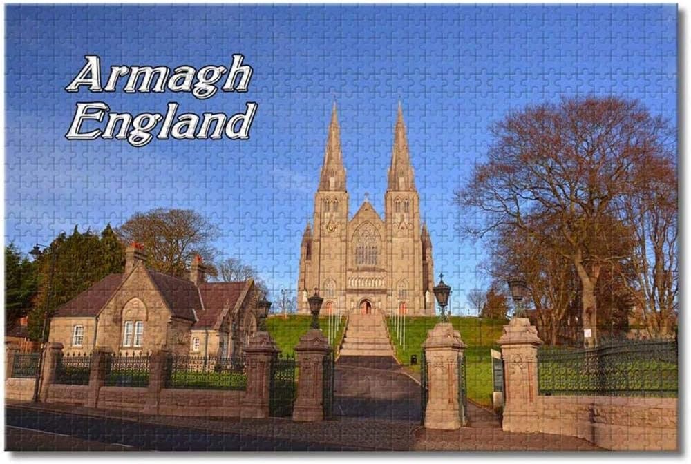 Puzzle- Reino Unido Inglaterra Armagh St. Patrick s Cathedral Rompecabezas para Adultos Niños 1000 Piezas Juego de Rompecabezas de Madera para Regalos Decoración del hogar