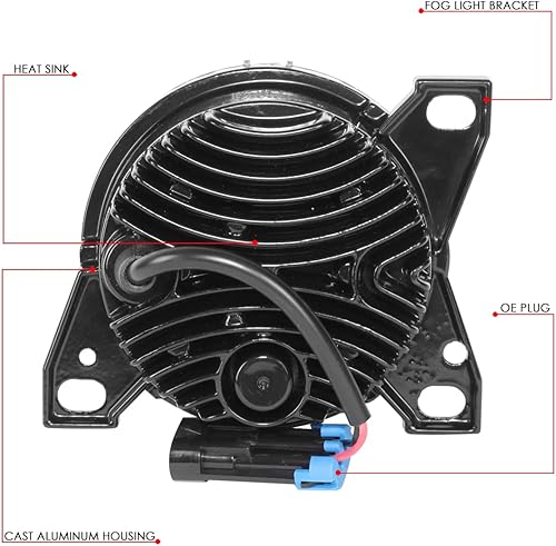 Miniatura 6 de DNA MOTORING FL-HAY-013-CH - Par de luces antiniebla reflectoras con patrón de flores LED completas compatibles con Kenworth T660 08-15, lente