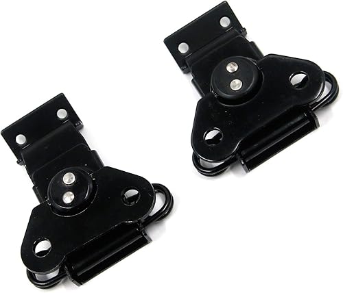 Vista 19 de MY MIRONEY Paquete de 4 cierres de mariposa con resorte negro y cierre de metal con tornillos para caja de vuelo, 1.97 x 1.5 pulgadas