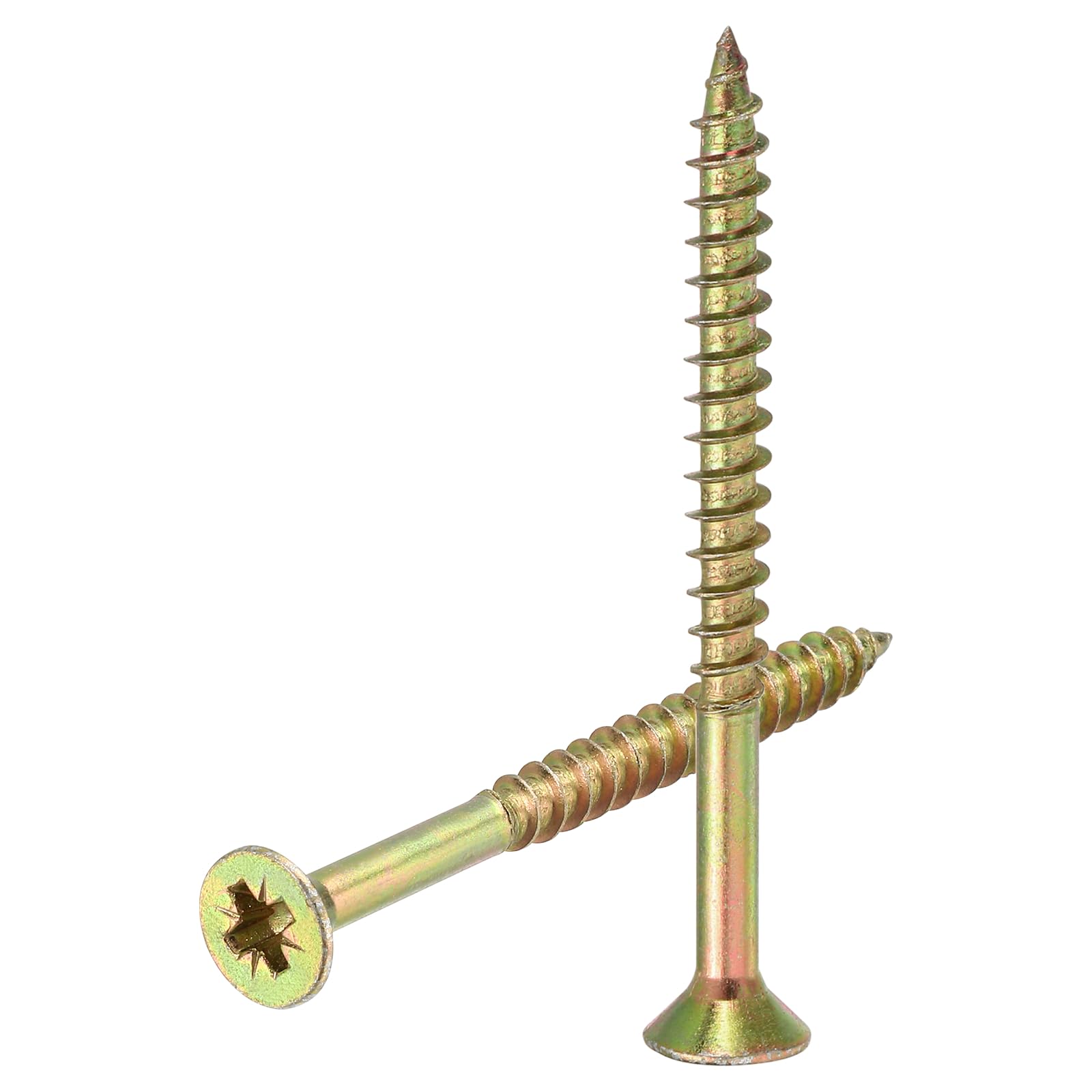 sourcing map 100pcs M6x70mm Phillips Flat Head Sheet Metal Screws, Carbon Steel Cross Drive Self Tapping Wood Screws Chipboard Screw for Sheet Metal, Wood, Color