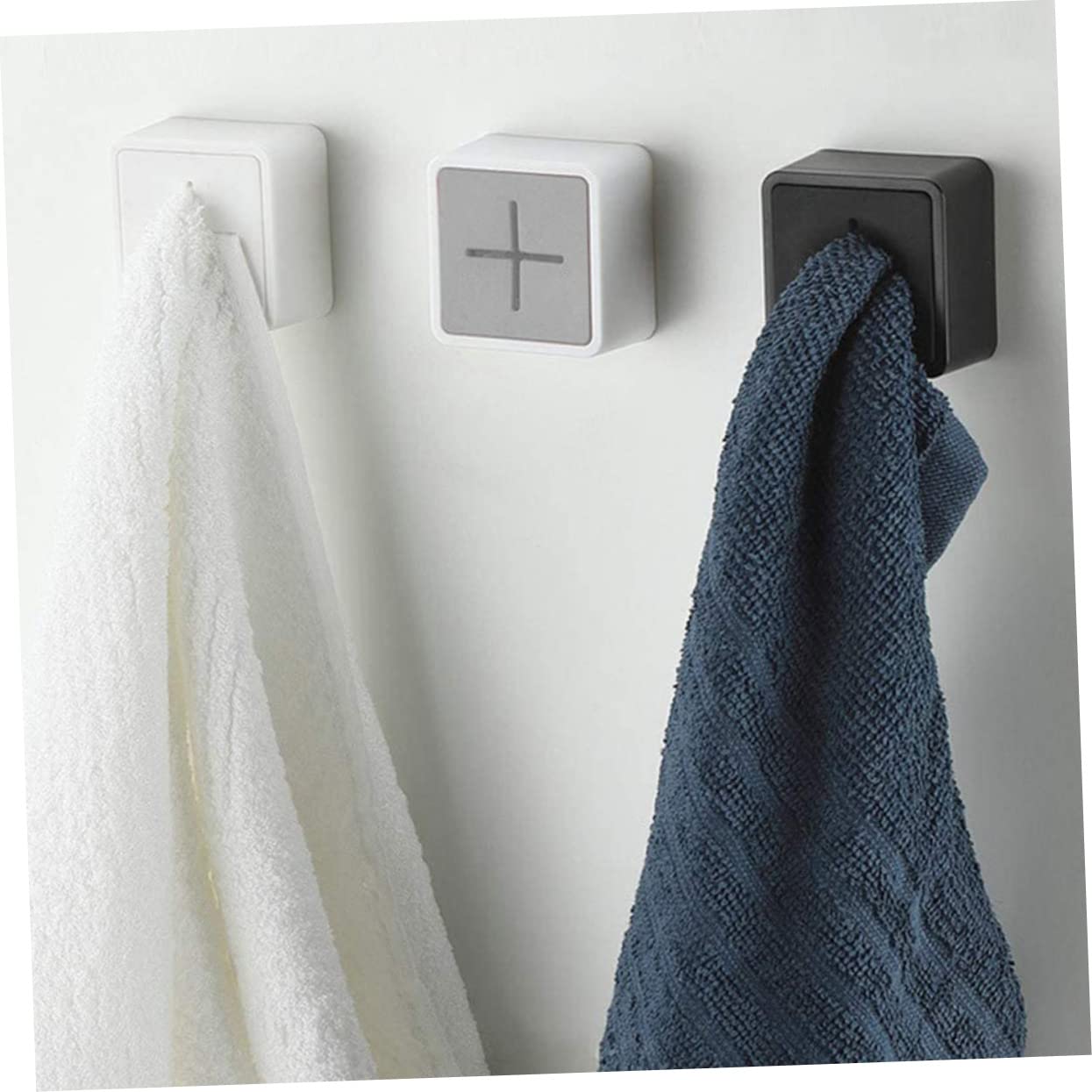 Angoily 18piezas Ganchos Adhesivos Para Toallas De Cocina y Baño Soporte De Pared De Diseño Instalación Sin Taladro Para Organizar Toallas El