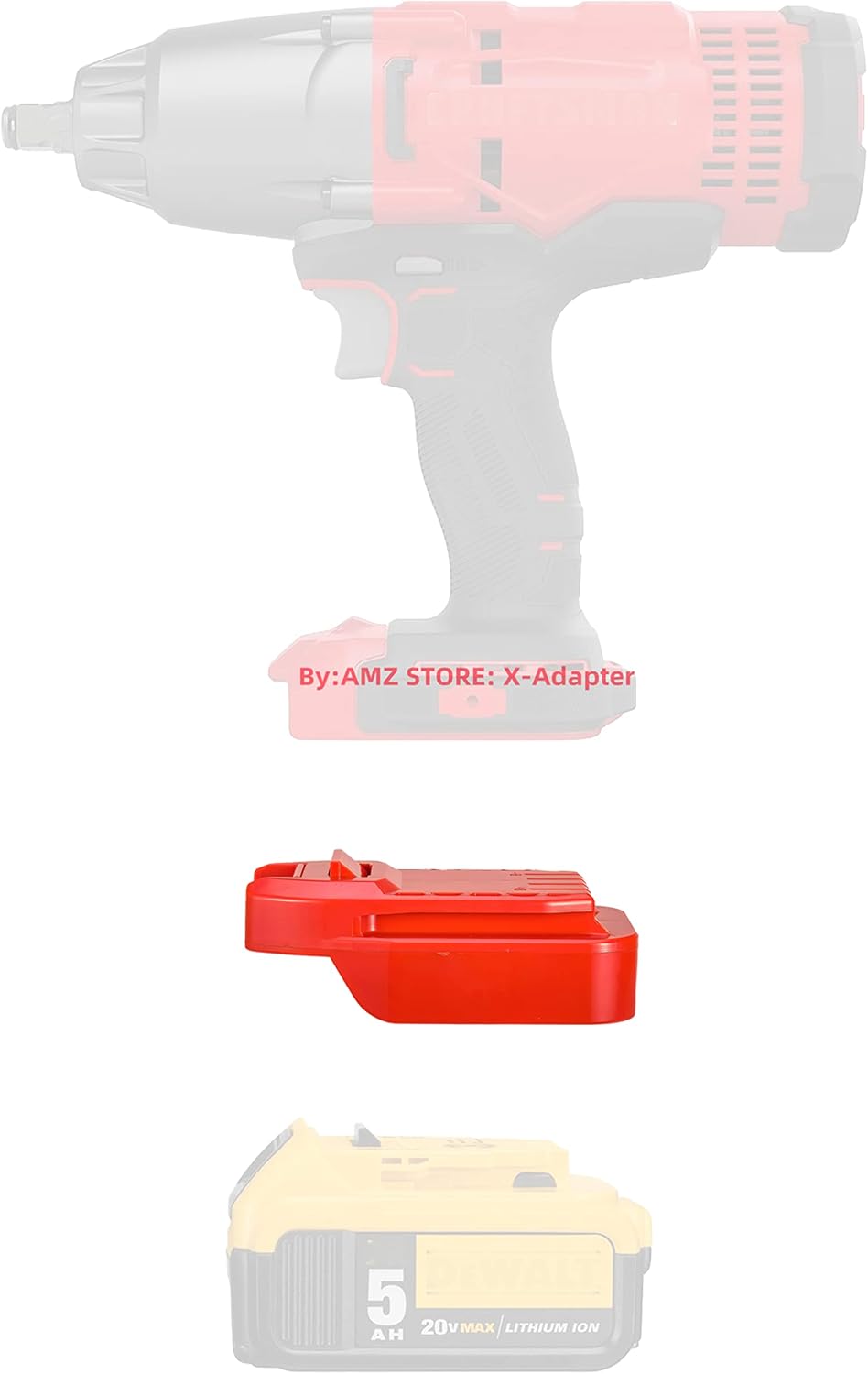 1x Adapter for Craftsman V20 NeW 20v Cordless Tools Works On DeWalt 20V MAX Lithium Batteries- Adapter Only, Red