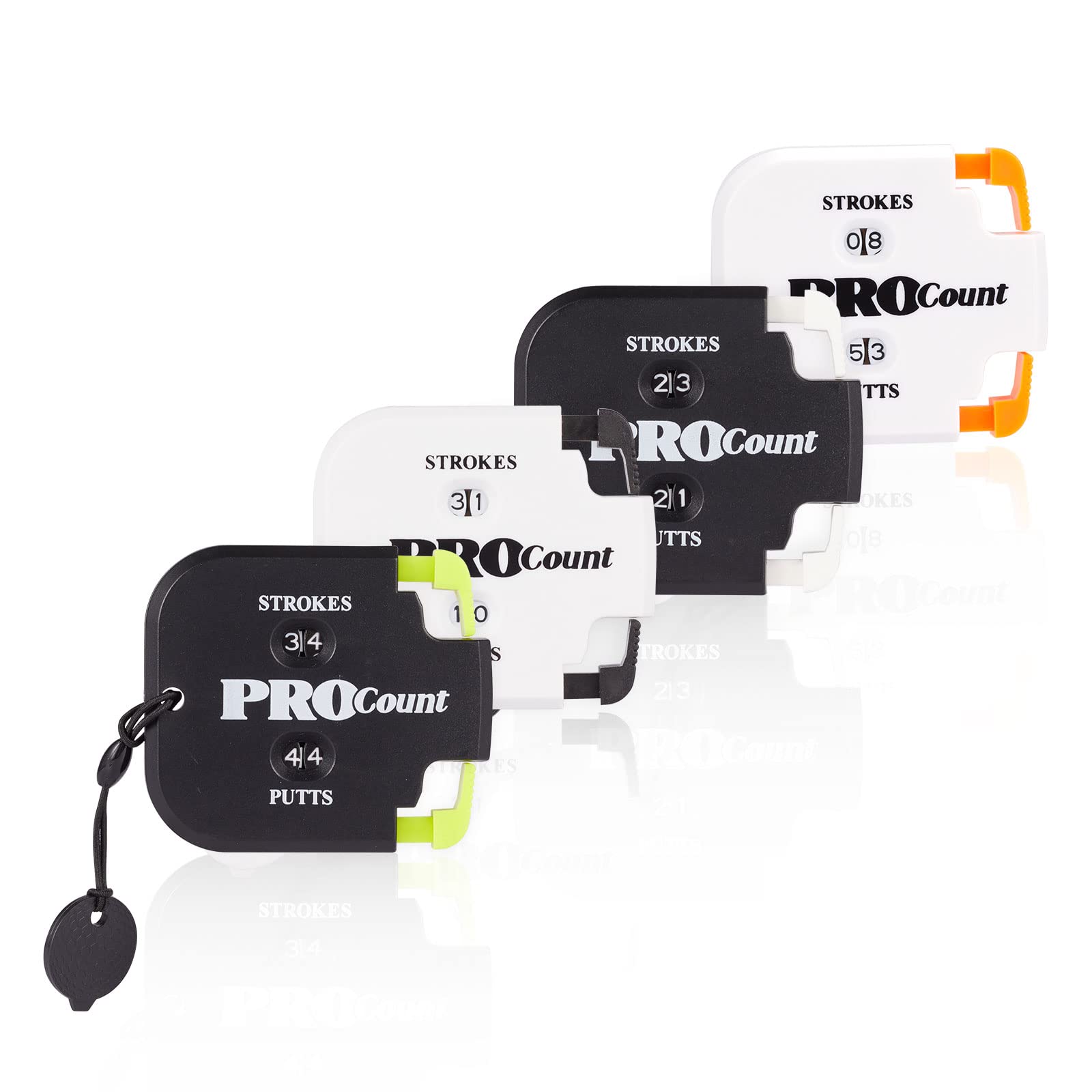 Uioolri Golf Stroke Counter Portable 2 Digit Golf Counter Golf Score Counter Strokes & Putts Golf Score Shot Stroke Counter Clicker 4 Packs for Foursome of Fourball