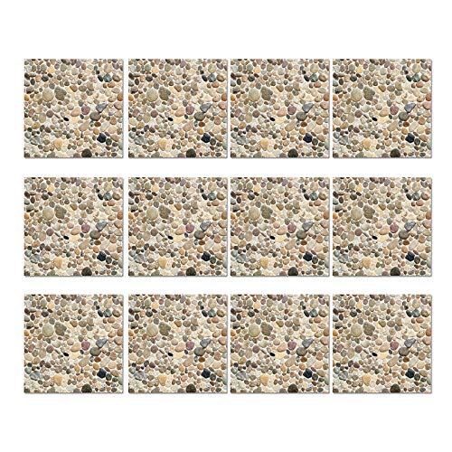 Mousyee Azulejos Adhesivos Pvc, Azulejos Adhesivos 20x20, 12 Piezas Autoadhesivas Impermeable PVC Efecto Mármol Azulejos Pegatinas Transferencias para Baño Cocina Arte Calcomanías Decoración del Hogar