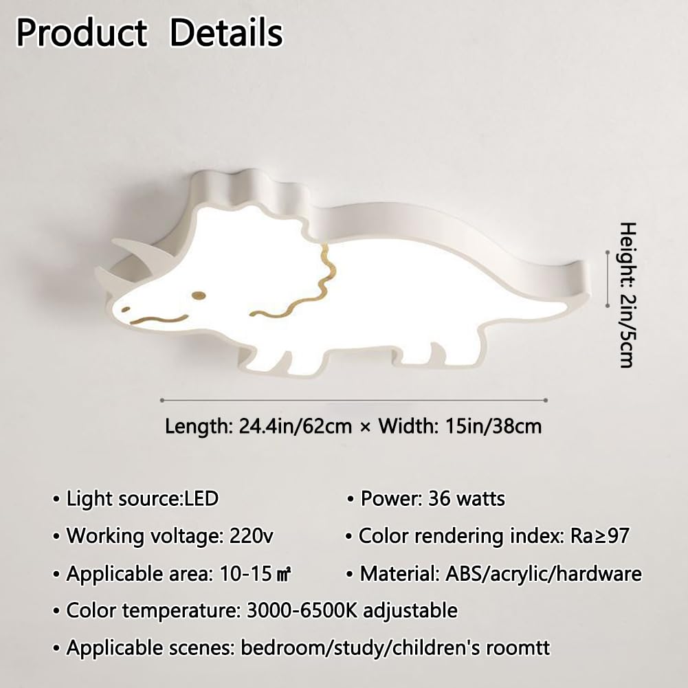 Lámpara de Techo para Habitación de Niños, Luz de Techo para Niña y Niño, Decoración de Dinosaurios, Candelabros Modernos para Niños y Niñas,B
