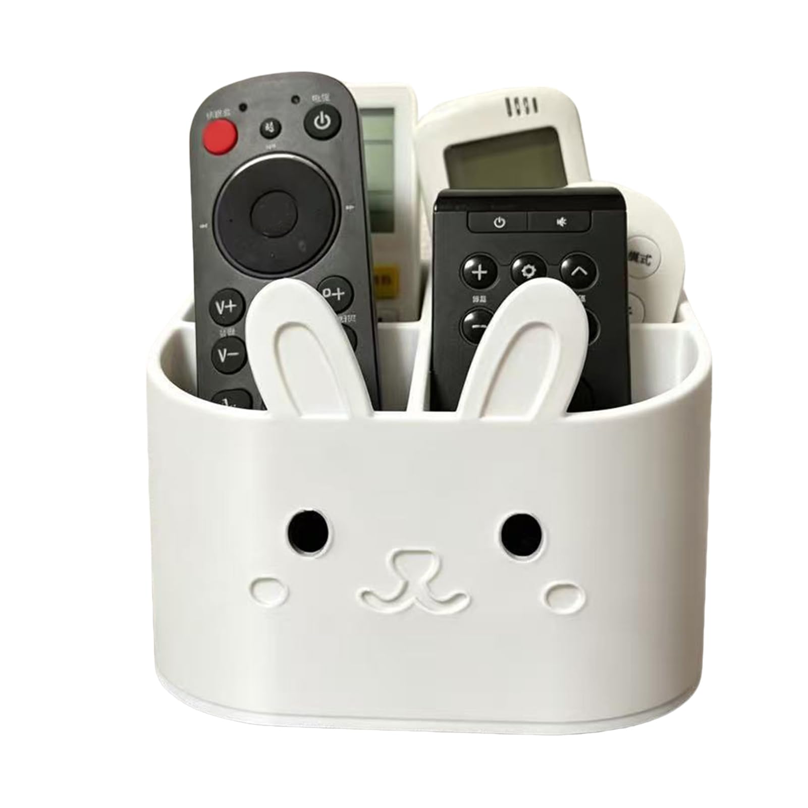 Glifora 3D Printed Remote Control Holder - Animal Design Storage Box for Desk, 4-Compartments TV Remote Caddy Desktop Organiser