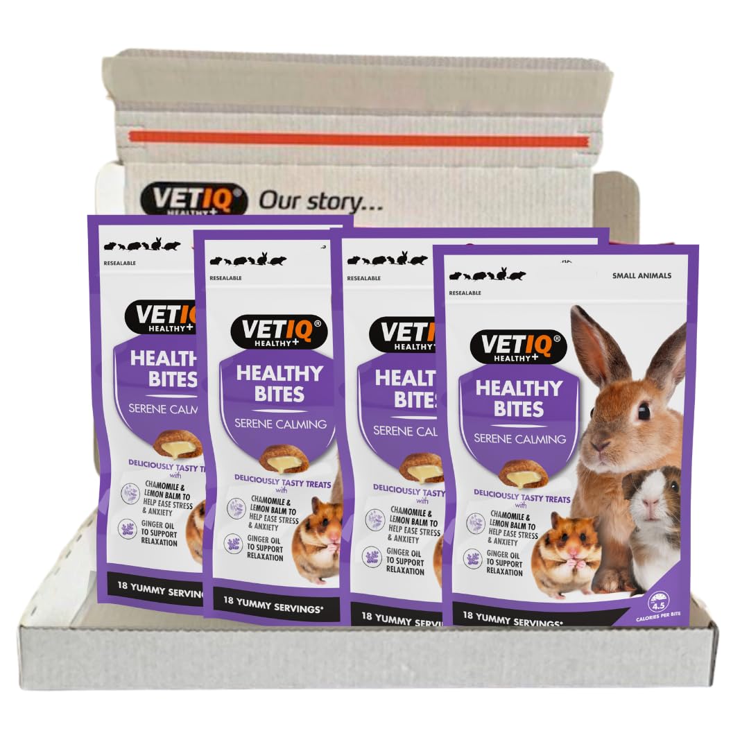 VETIQ Healthy Bites Serene Calming Treats For Small Animals, With Chamomile & Lemon Balm to Help Ease Stress & Anxiety & Ginger Oil to Support Relaxation, 30 g