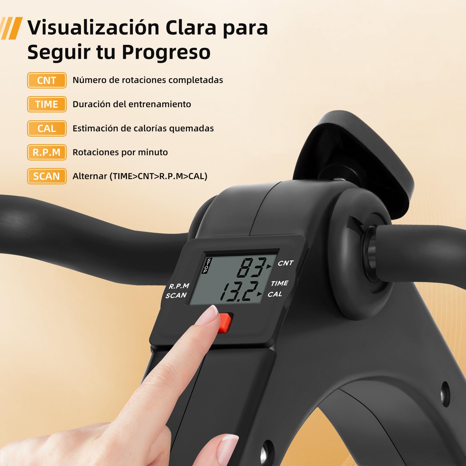 himaly Mini Bicicleta de Ejercicio Plegable Portátil para el Hogar Pedal Ejercitador Gimnasio Fitness Brazo Pierna Entrenamiento Resistencia Ajustable con Pantalla LCD para Mujeres y Hombres