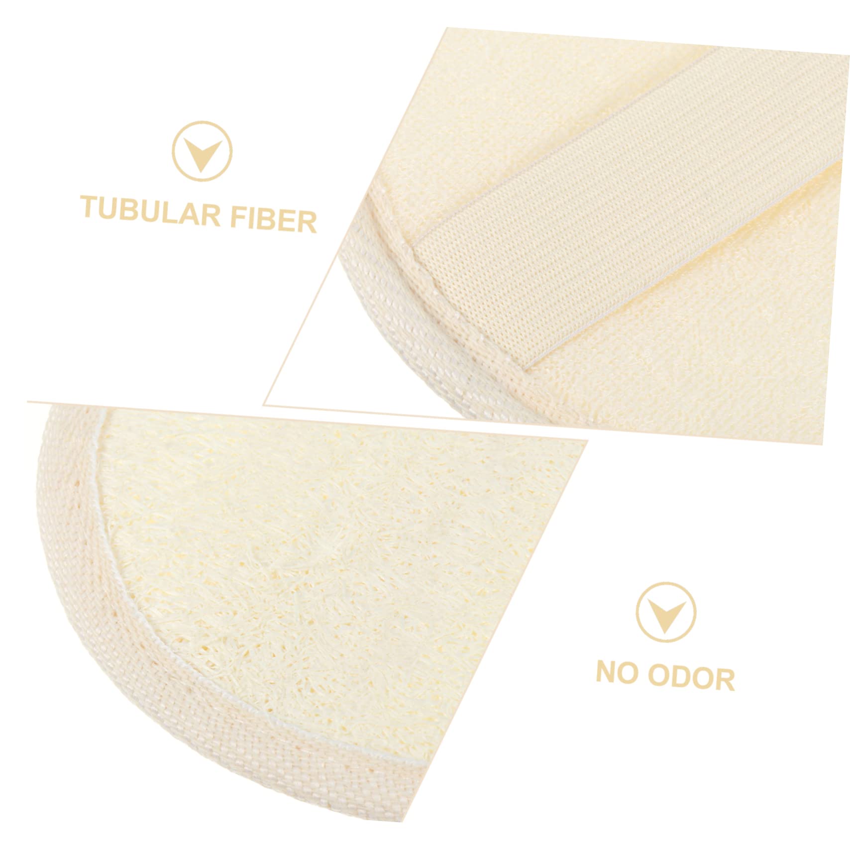 Spugna Esfoliante da Bagno Rotonda 10 Pezzi in Luffa e Cotone | Bianco, Fascia Elastica Posteriore, Si Espande L’acqua e Lascia la Pelle Liscia