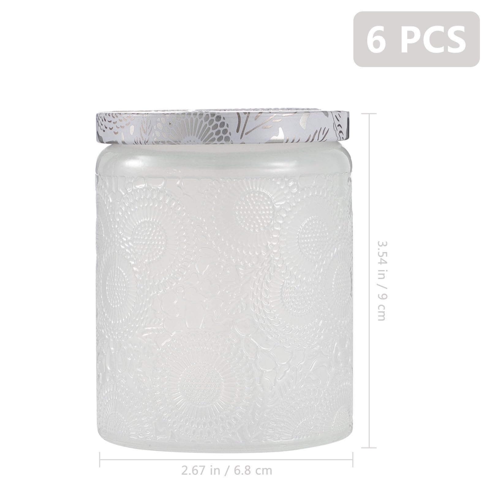 EXCEART 6 Piezas Tarro de Vidrio para Velas, Blanco, Redondo