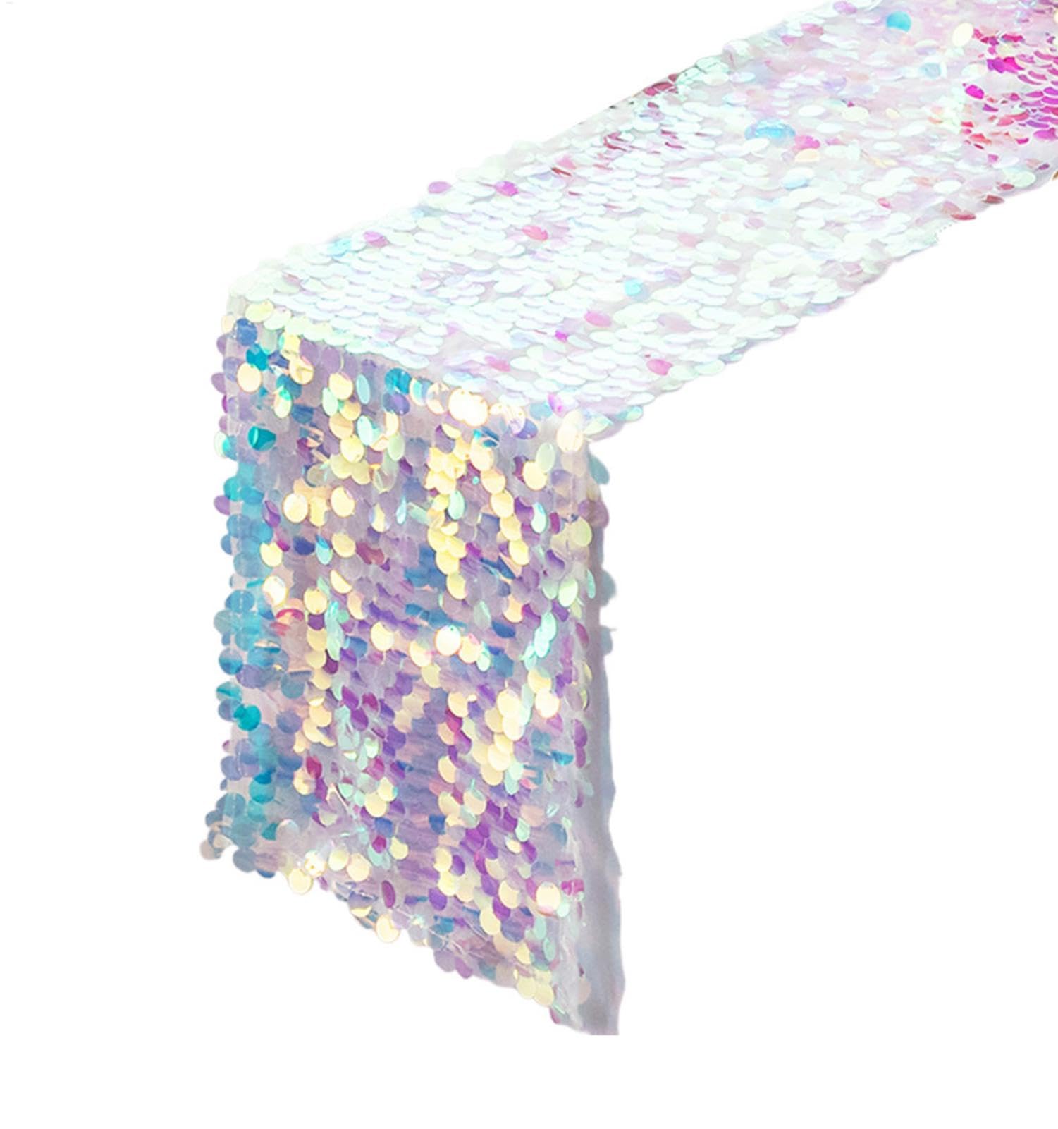 Mantel brillante para lentejuelas holográfico con acabado premium de 12x84