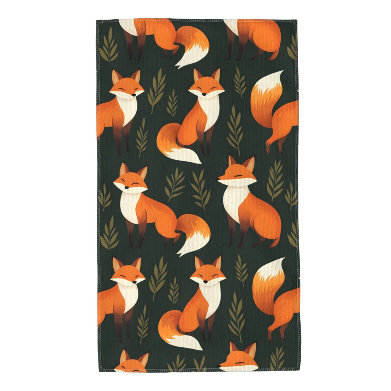 Oudrspo As Pic Cute Fox Cartoon Print Hand Towels 16 X 27 Inch, Soft Highly Absorbent Microfiber Towels For Bathroom Shower, Wash Cloths Face Workout Gym Travel Towel