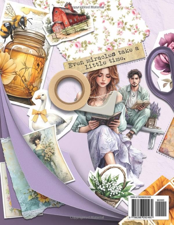 Creative Cut and Collage Junk Journal Book - Floral & Cottagecore Aesthetic: A Curated Ephemera Mix with Delicate Flower Elements, Cut-Out Pages & Sentiments image 3