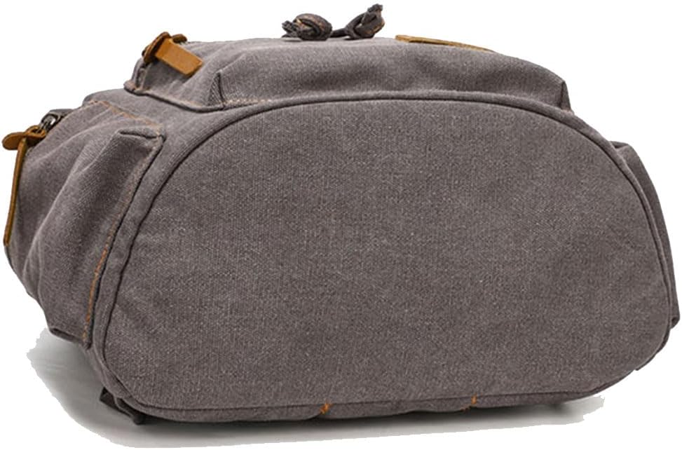 Berchirly Vintage Casual Canvas Leather Backpack Rucksack Travel Bookbag Satchel - Image 5