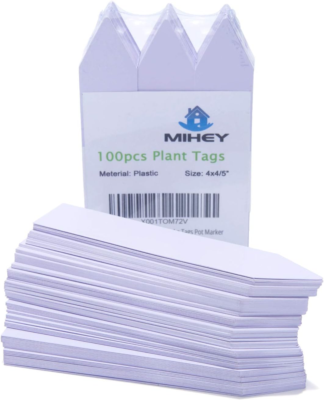 100 Pcs 4 Inch Plastic Nursery Garden Stake Tags Plant Seed Garden Labels Pot Marker White
