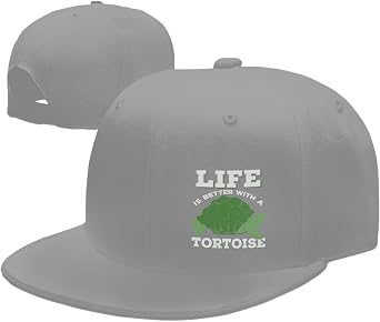 Life is Better with A Tortoise Snapback Hat Hip Hop Style Flat Bill Brim Hats Baseball Cap Black