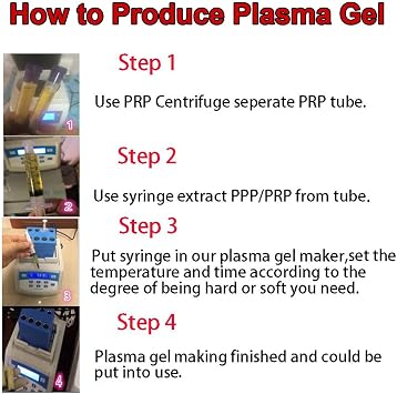 Plasma Gel Heating Machine 150W for PRP Gel Making with Real-Time Temperature & Time Countdown Display, Includes 8x5ml & 4x10ml Tubes