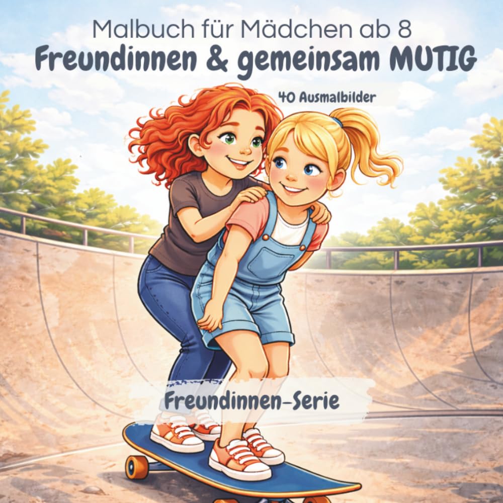 Freundinnen & gemeinsam mutig: 40 Ausmalbilder über Freundschaft, Mut, Selbstvertrauen und gemeinsame Abenteuer für Mädchen (8–12 Jahre) (Freundinnen Malbuch-Serie)