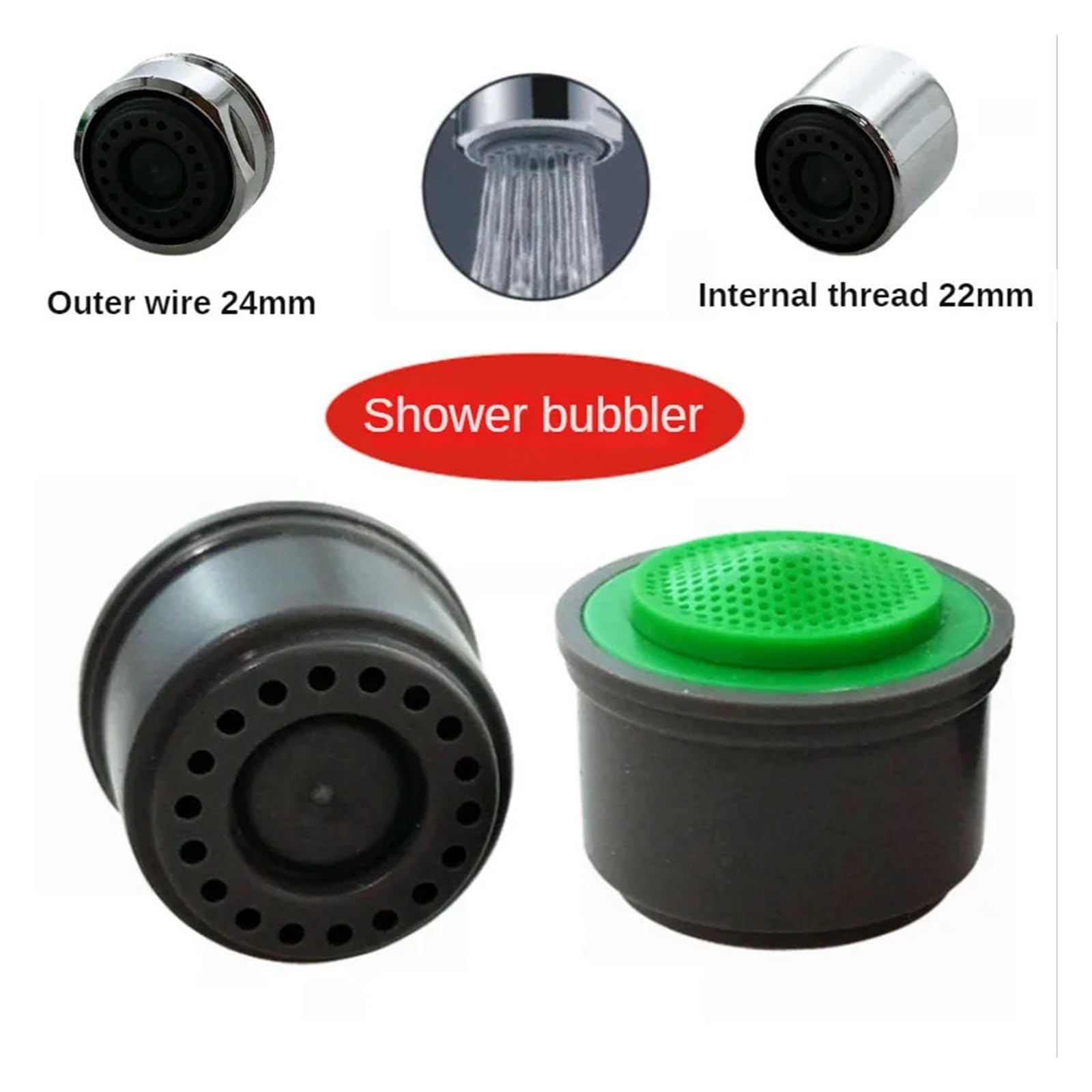 Ricambio aeratore Cucina Bagno Rubinetto Aeratore M24 Maschio Ottone Cromato Filtro ABS Risparmio Acqua Confezione Da 20(Brass 24mm 3l)