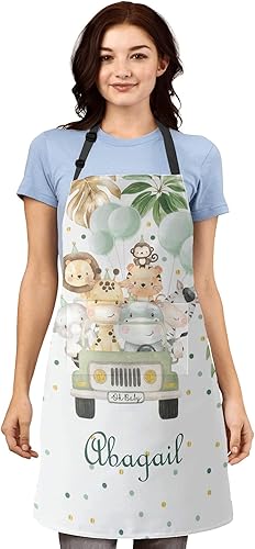 Miniatura 4 de Delantal impermeable personalizado de Navidad en el espacio con bolsillos para hombres mujeres chef casa cocina restaurante