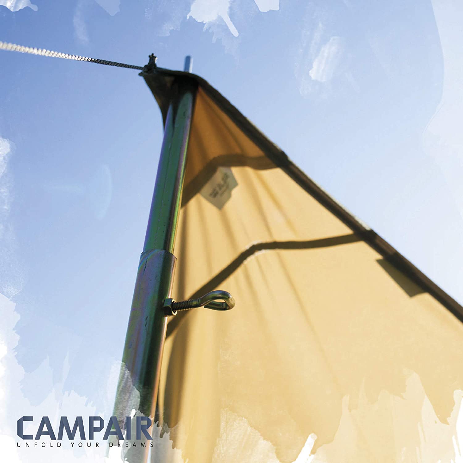 CampAir 2er Set Aufstellstange für Tarps, Vorzelte, Sonnensegel, Zelte Teleskopzeltstange, Gold Sport & Freizeit