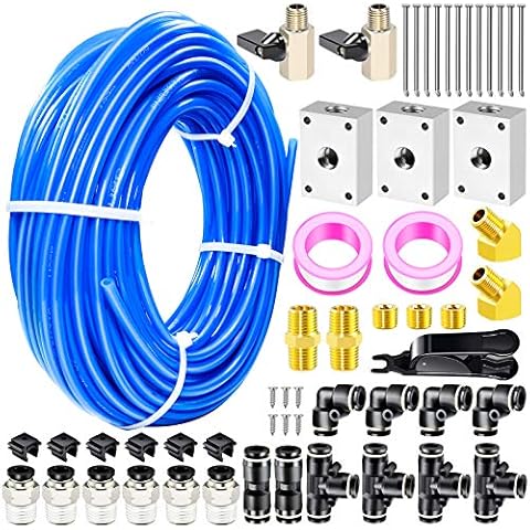 TAILONZ PNEUMATIC Blue 1/2 Inch od 32 Meter 100ft PU Air Tubing Kit Pipe Hose Air Line Tubing Or Fluid Transfer Pneumatic tubing Cover