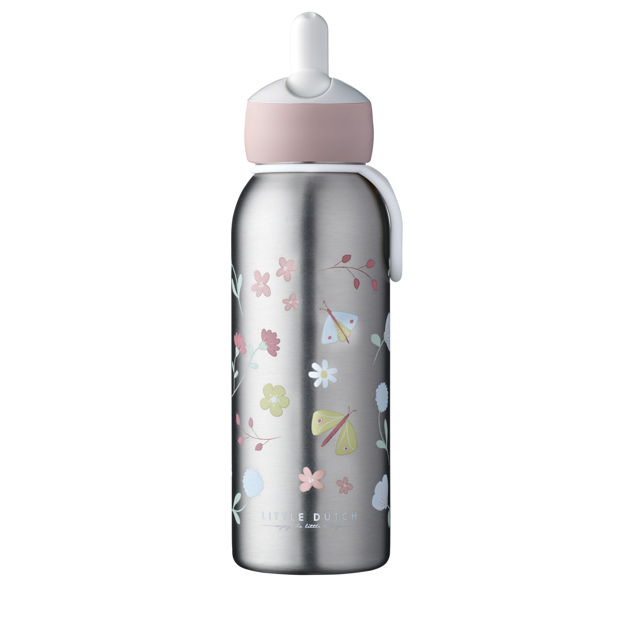 Mepal - Botella Isotérmica Campus Flip-up - Botellas Termica para Niños - Botella de Acero Inoxidable - 4 Horas Caliente y 12 Horas Fría - Sin BPA - 350 ml - Flowers & Butterflies