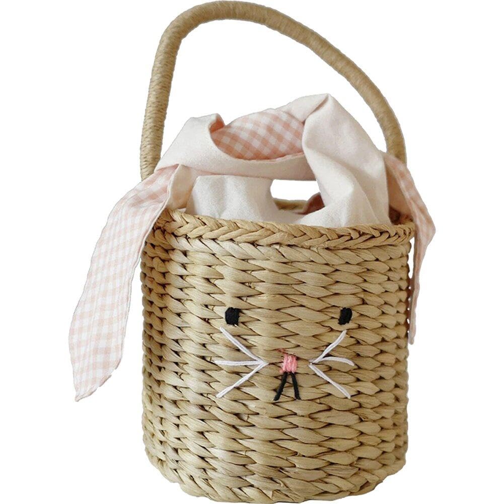 Paille de paille de lapin pour filles protégeant du soleil à la plage