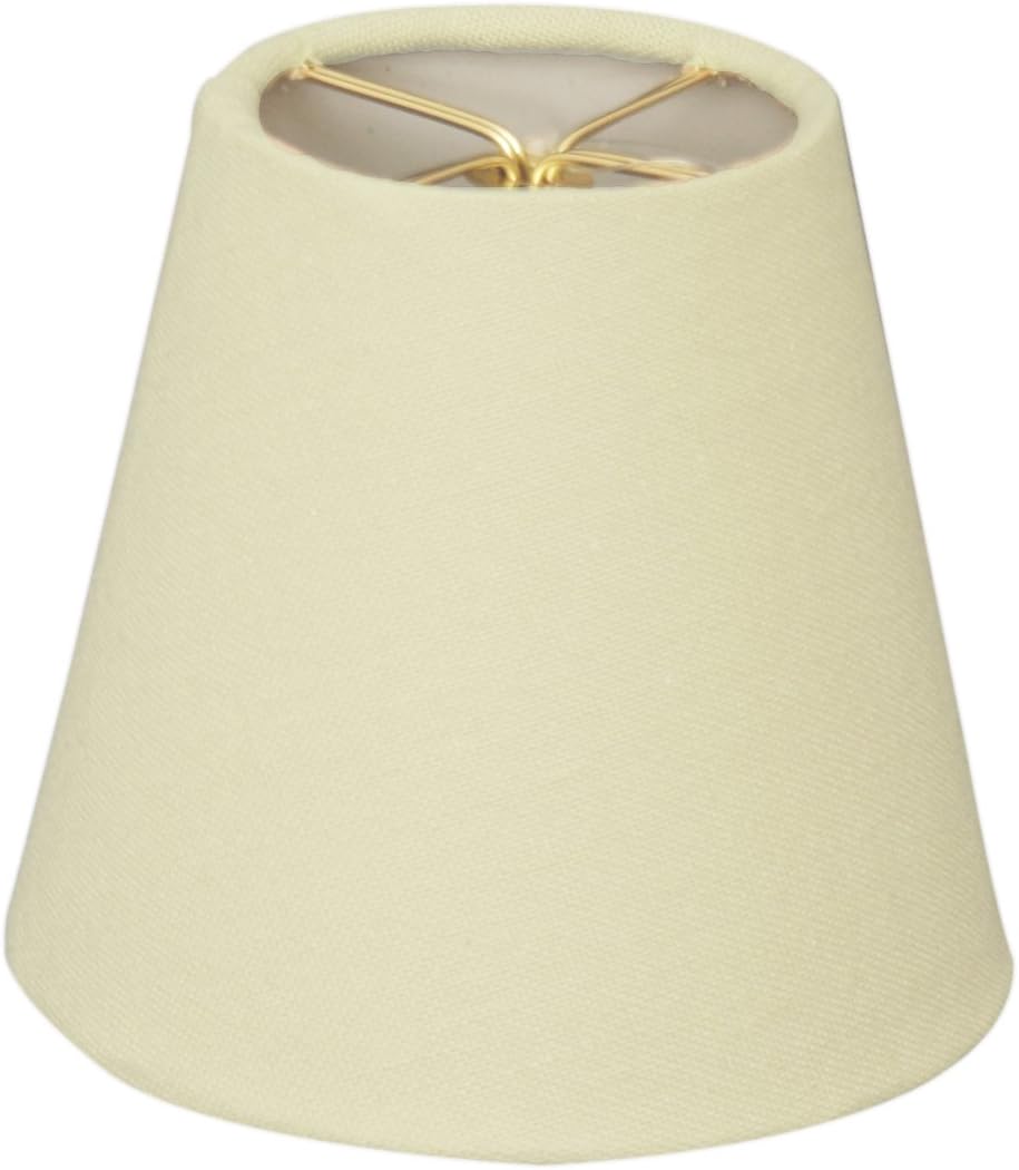 Royal Designs Round Clip On Organza Chandelier Lamp Shade, Gray, 3" x 5" x 4.5",Linen White (CS-920-5LNW)
