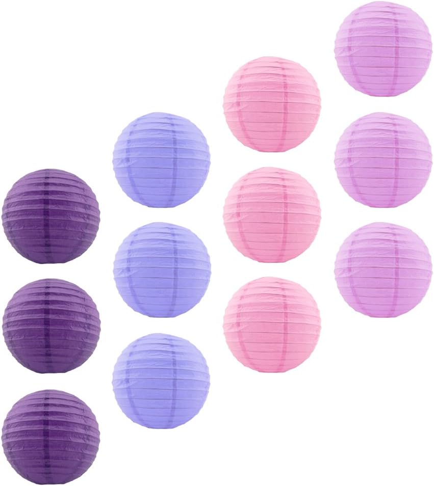 8 Inch 12 Pack Party Decoration 4 Colors Paper Lanterns for Wedding or Birthday