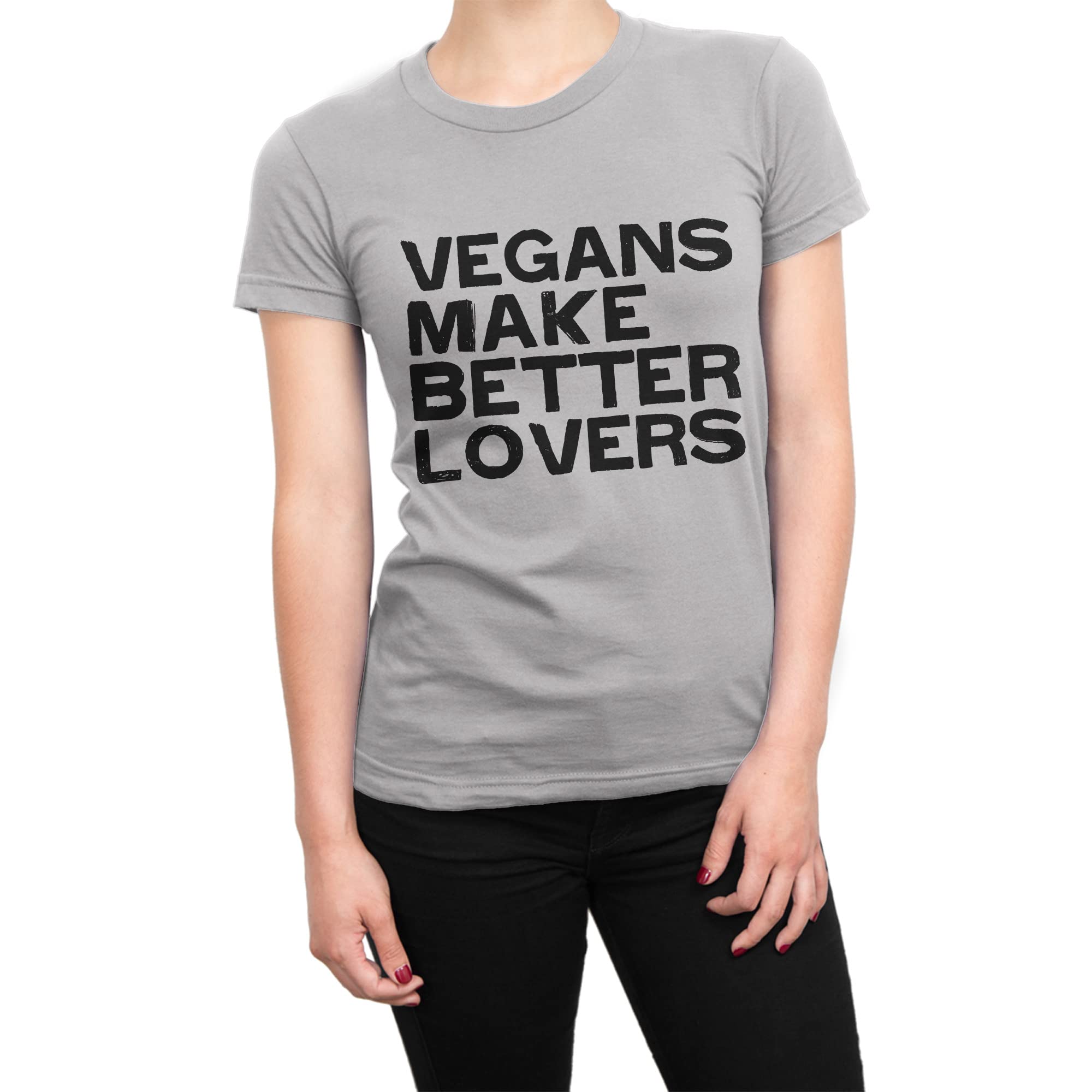 T-shirt Vegans Make Better Lovers gris XL imprimé graphique durable - 2
