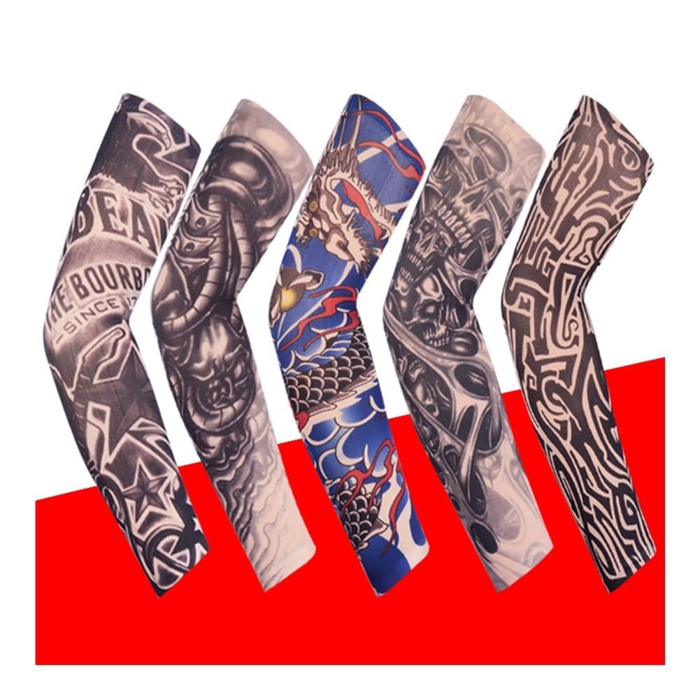 1 x Unisex-Sommer-Tattoo-Armstulpen für Herren, Unisex, Damen, Sonnenschutz, Arm-T-Shirt, UV-Schutz, Hip-Hop, Punk, Slip-On-Tattoo, 11,5 Stück, 11, One size