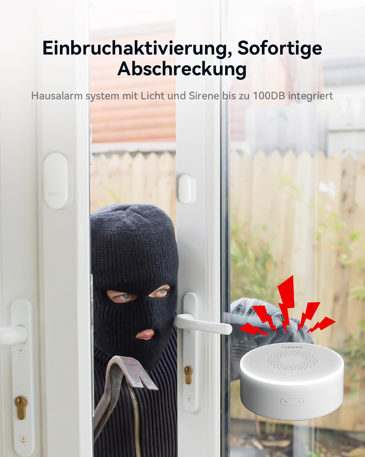 Imou Alarmanlage, kabellos, 11 Stück, WLAN, Sicherheit, Einbrecher System kabellos, 110 dB, Sicherheitssets für zu Hause, erweiterbar – kompatibel mit Alexa