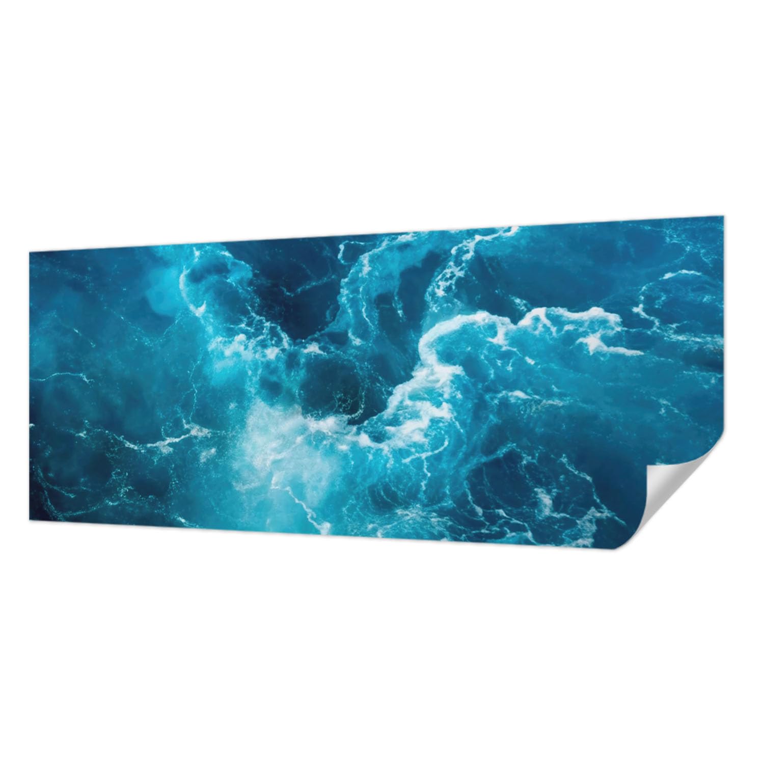 Revêtement mural autocollant haute qualité panoramique 250x104 cm aux motifs tourbillons marins