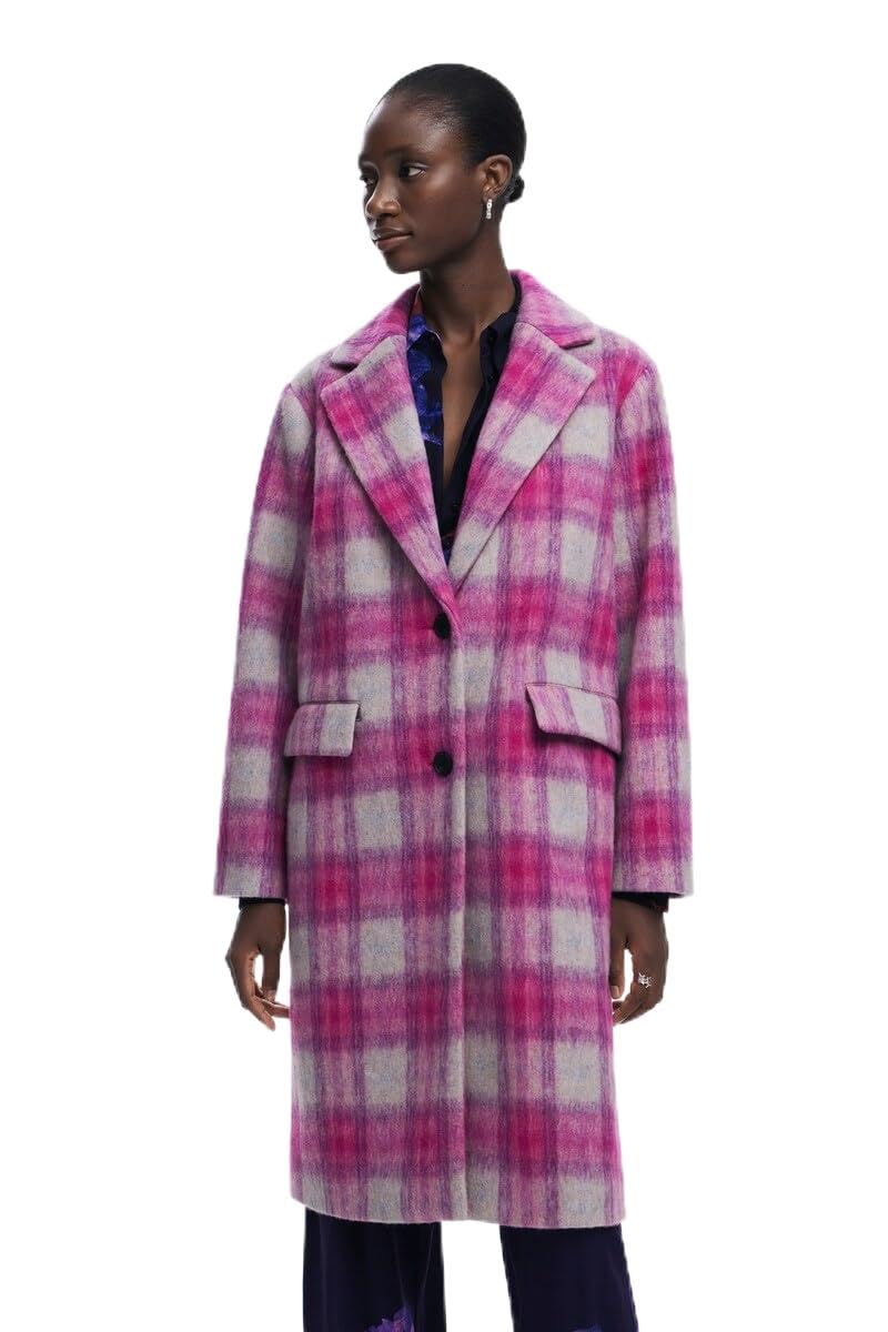 Desigual COAT_CUADRO_FUCSIA, 3033 ROSA FLUOR, M