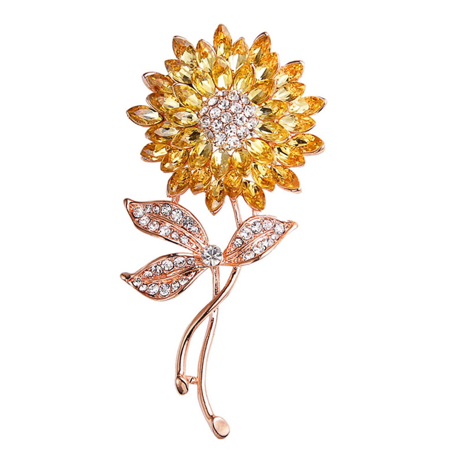 1 Pcs Brooch Pin for Women, Saree Pin Brooch for Men, Sunflower Design Golden Brooch for Suit, Elegant Accessory for Weddings, Parties, and Daily Fashion