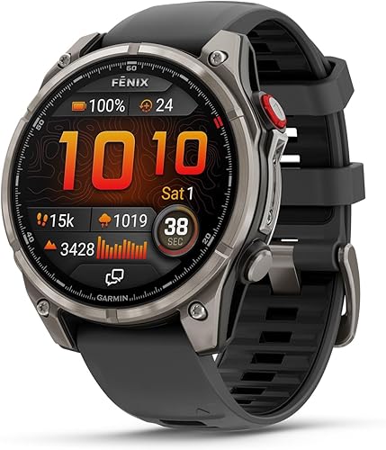 Miniatura 9 de Garmin fēnix® 8 Pro, 47mm, pantalla AMOLED, Smartwatch GPS multideporte premium conectado, tecnología inReach®, zafiro, titanio DLC gris carbón con