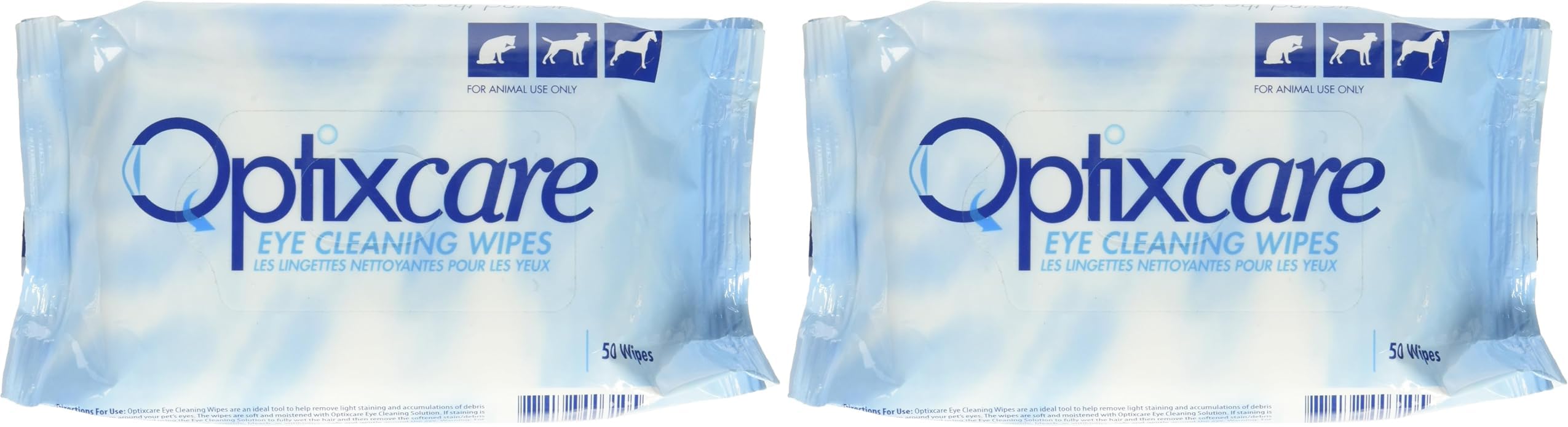 OptixCare 50 Count Eye Cleaning Wipes for Animals (Pack of 2)