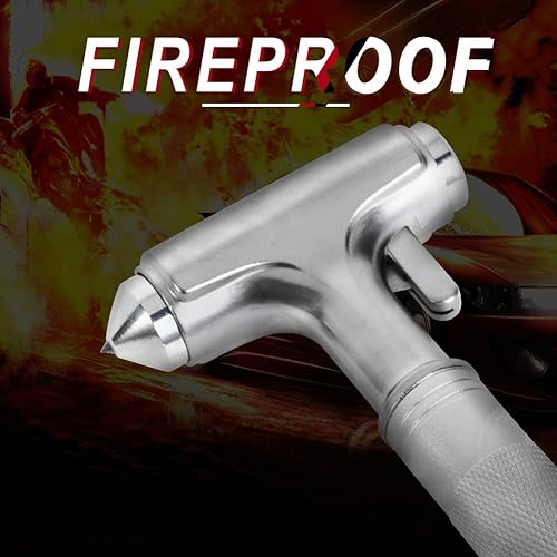 Vista 14 de Paquete de 2 martillos de seguridad para automóvil, martillo de escape de emergencia automático con rompeventanas y cortador de cinturón de Verde