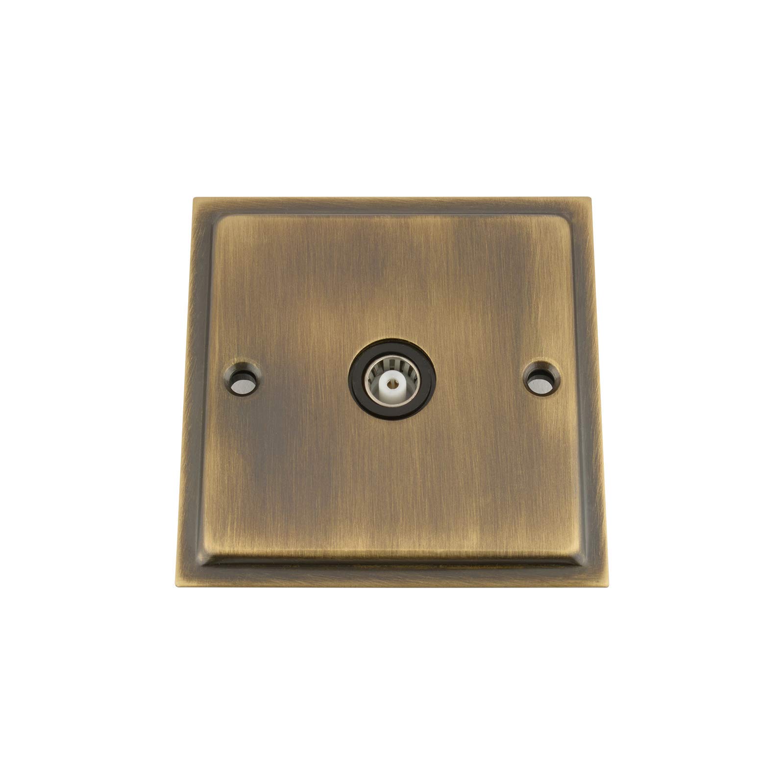 A5 Products Brass Antique Slimline/Elegance Tv/Ariel Socket 1 Gang Black Insert