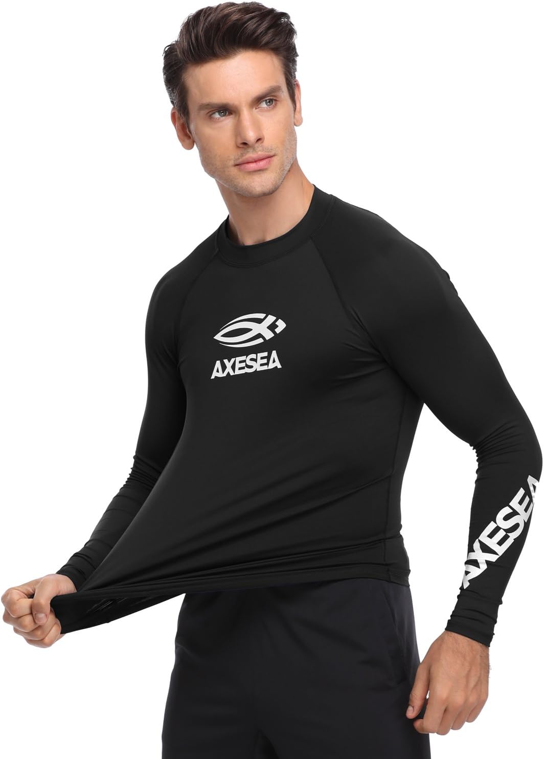 AXESEA Men Long Sleeve Rashguard UPF 50+ Rash Guard Swim Shirt Athletic Swim Tops - Image 5