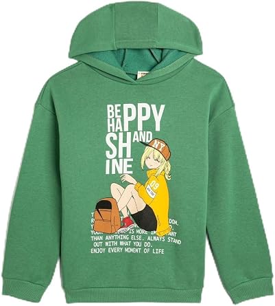 Kap onlu Sweatshirt Anime Bask l  Uzun Kollu  ardonlu