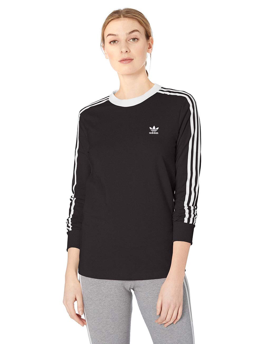 adidas 3 stripe long sleeve women's