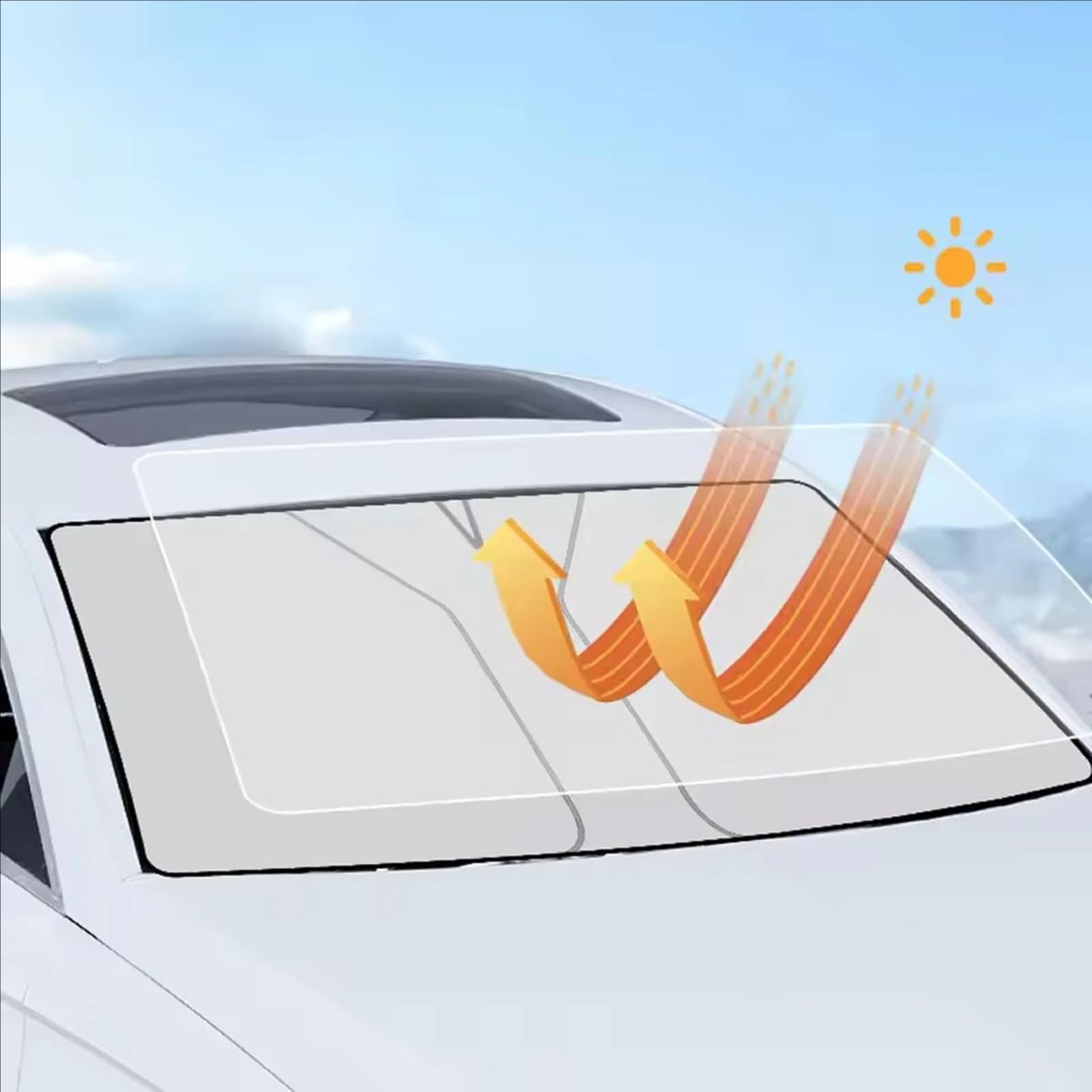 Auto Sonnenschutz für Opel/Vauxhall Mokka 2012 2013 2014 2015 2016 2017 2018 2019 – Faltbare Windschutzscheiben-Abdeckung mit Wärmeisolierung UV-Schutz Sonnenschutzfolie,- Silver