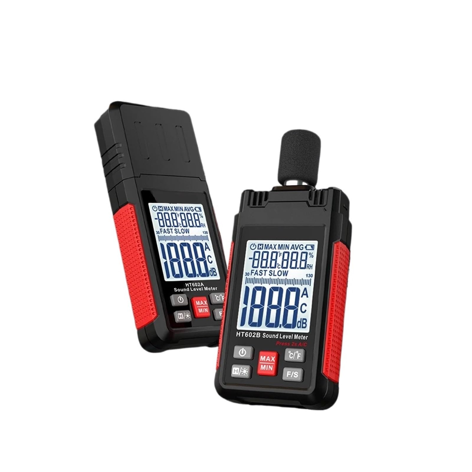 HT602 Fonometro Digitale Palmare Db Meter Misuratore di Livello di Rumore 30-130dB Decibel Mini Fonometro(HT602B)