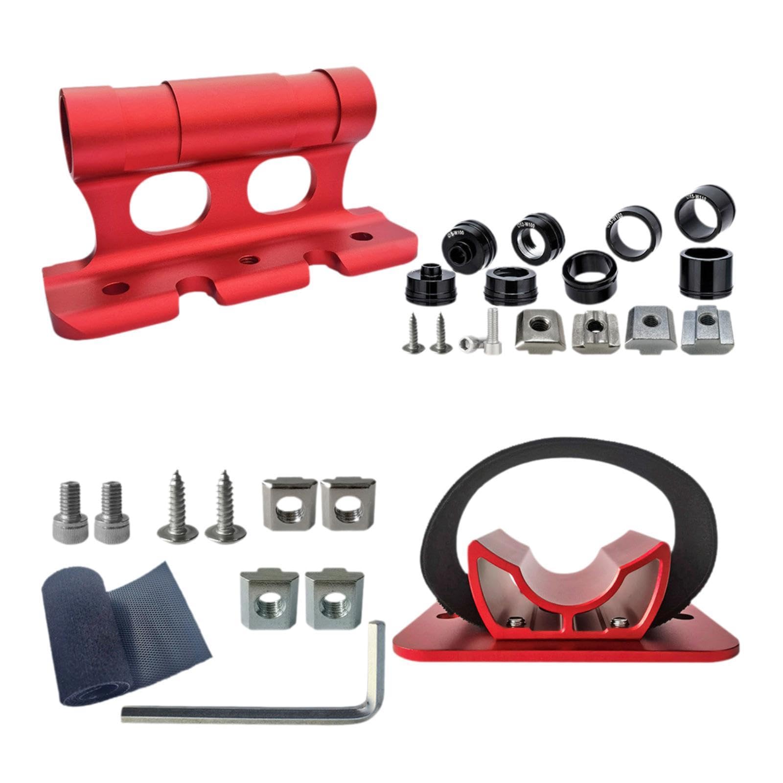 F Fityle Portabici da Tetto per Auto e Rimorchio Camion - Supporto per Forcella Bici con Asse Passante da Ruota, Rosso