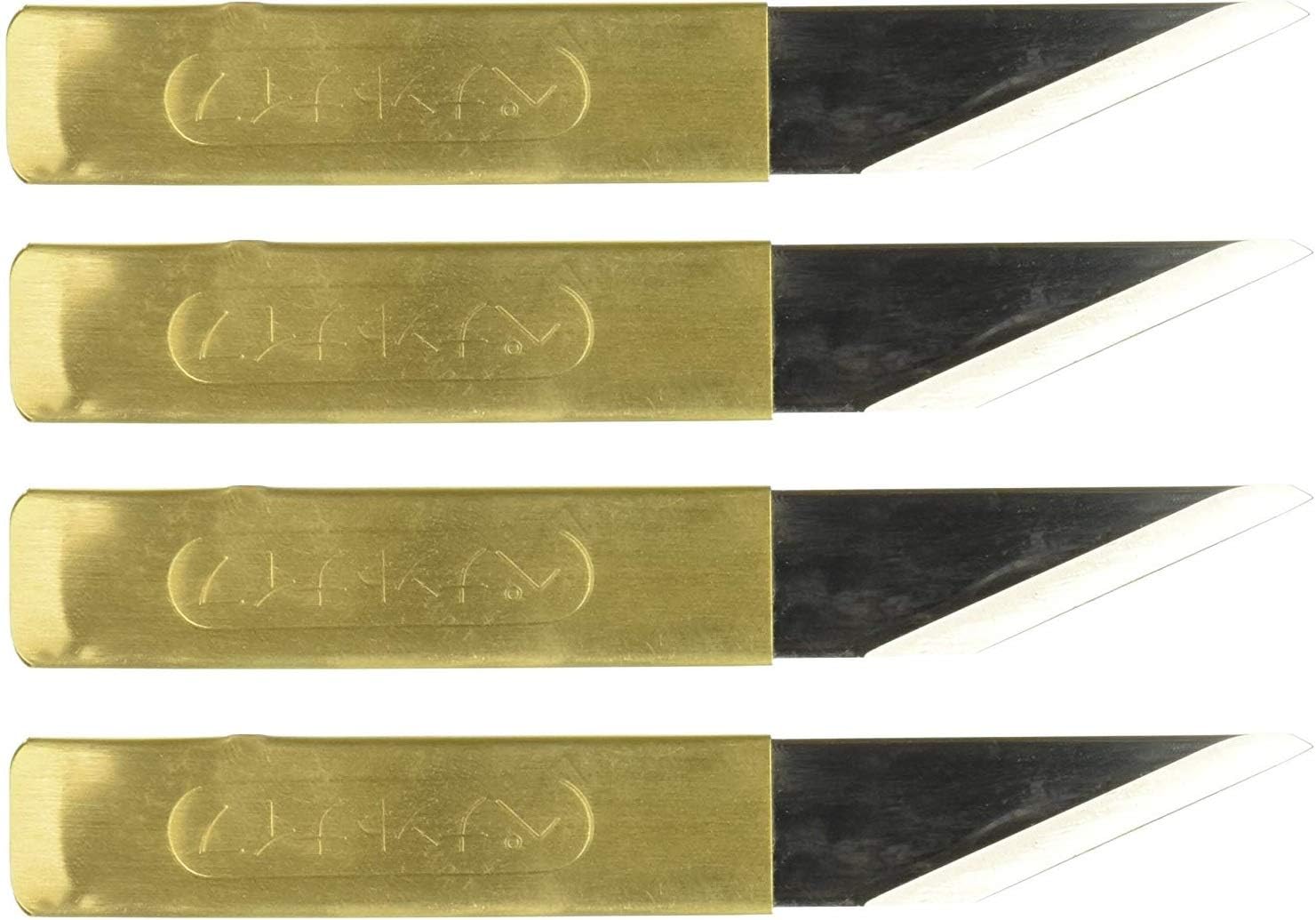 Yoshiharu Hamono 440-042 Penanto Japanese Kiridashi Brass Knife (4-Pack)