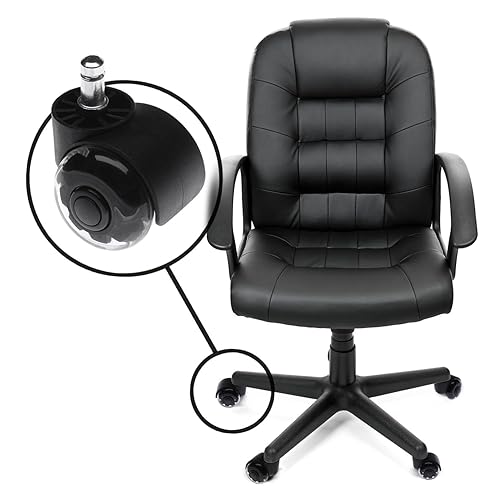 Miniatura 5 de Slipstick Reemplazo de rueda de goma prémium para silla de oficina (juego de 5) para todos los suelos de superficie dura y alfombra, ruedas de silla